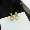 Titanium steel 18K gold plated ear Knot ear studs shiny non-fading simple exaggerated Anti allergy woman men earrings x258