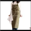 Förkläden Textils GardenAdjustable med fickor Matlagning Lätt rent fast kök Japansk stil Bib Förkläde Casual Trädgårdsskötsel Bomull Blend Måla