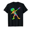 T-shirts pour hommes 2021 T-shirt d'été Dabbing Alien Print Retro Street Casual manches courtes O-cou coton de haute qualité surdimensionné