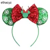 10 sztuk / partia Popularne Boże Narodzenie Santa Claus Mouse Ears Pałąk Kobiety Cukierki Band Girls Festival Bow Party Włosy Akcesoria