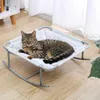 ペットキャットベッド柔らかいぬいぐるみ巣猫ハンモックの取り外し可能なマットのペットベッド猫のためのダングリングボールが付いているペットベッド小さな犬のスクソールタンブラーロッキングチェア210722