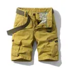 Bolubao varumärke män raka shorts sommar män utomhus solid färg last manlig casual knä längd (inget bälte) 210713