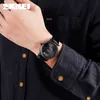 SKMEI hommes d'affaires montre à Quartz Style Simple montres-bracelets étanche en acier inoxydable/cuir marque noir couleurs 1490 montre Men2022