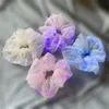 Led Luminous Hairbands Scrunchies 여자 여자 헤드웨어 머리 로프 간단한 손목 밴드 반지 고무 밴드 생일 파티 선물 20pcs9303445