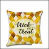 Cushion/Decorative Pillow Home Textiles & Garden Halloween Cases Linen 45Cm Pumpkin Ghosts Er Decor Square Pillowcase Dakimakura Holiday Pil