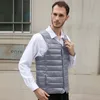 Hommes gilets hommes vers le bas gilet Ultra léger Portable col en v sans manches manteau homme hiver sans col doublure chaude