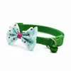 Cute Pets Adjustable Polyester Dog Collars with Bowknot and Bells Necklace Collar For Small Dogs Cat