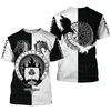 Men's T-Shirts 2022 Latest Viking Symbol 3D Printed T-shirt Summer Short-sleeved Harajuku Tshirt Street Hip-hop Oversized Tshirts