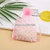 Gift Wrap 100Pcs Jewelry Bags Packing Drawable Pink Organza 7x9 9x12 10x15 13x18 Sachet Wedding Decor Free Ship