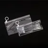 1000ピース/ロットPVC透明エンベロープバインダーポケットペンバッグプラスチック防水アンダーウェアバッグ化粧品バッグカスタムサイズ