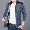 Толстый модный бренд свитер для мужских кардиганов тонкий подходящий перемычки трикотажные теплые осени случайный корейский стиль одежды мужчина 210818
