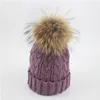 Chapéu de malha de costura de inverno coreano ladequ -linhas torção bola de cabelo espessando lã cor sólida feminina chapéus para meninas hc10 gorro/caveira tampas e