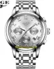 Lige Eternidade 9810 Esporte Mens Relógios Data Silvery Dial Japão VK Quartzo Cronógrafo Movimento Homens Assista Aço Aço Inoxidável Prata Pulseira