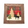 Noël jeter taie d'oreiller couvre Buffalo Plaid arbre de noël renne coussin cas maison canapé décorations 36cm XBJK2109