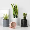 Vaso da fiori in ceramica Nordico semplice succulente Scindapsus Pot creativo contenitore per orchidee con vassoio desktop da ufficio Bonsai decorazioni per la casa 210712