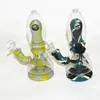 Cachimbos de vidro borbulhador bong copo cachimbo de água com tigelas de 14mm quartzo banger Silicone Water Pipe Recycler Dab Rigs