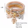 girl Alloy bracelet tri-color set with stretch popcorn corn chain diamond butterfly pendant braceletes for Christmas Thanksgiving Gifts