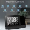 Geevon Projection Clock с температурой и влажностью Настольная часы USB Цифровой светодиодные даты DATE DENOZE Функциональный проектор Будильники 2111111