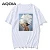 AQOIA原宿フェミニストTシャツ女性半袖レディースTシャツカジュアル90SグラフィックT Grunge Aesthetic Top Tees 210521