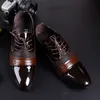 Men luxurys Dress Shoes Formal PU Leather Luxury Fashion Groom Wedding Mens Oxford designer casual shoe Black Brown Plus Size 38-48