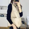 Femme's Down Parkas Zurichouse Casual Hiver Handes Veste sans manches Femmes Stand Collier Collier Fashion Vest lâche Gilet Ultra Lumière