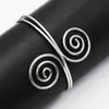 Punk Czeski Metalowy Swirl Spirala Ramię Bransoletka Mankieta Bransoletka Regulowana Armlet Armband Gypsy Turkish Jewelry Q0719