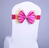 Bowknot Wedding Chair Cover Sashes Elastic Spandex Bow Chair-Band z klamrą Do Wesela Bankiet Party Akcesoria Dekoracji SN5614