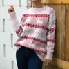 Maglione natalizio da donna Winter Deer Snow Print Pullover Casual Warm Thick Jumper Anni Maglieria Regalo 210428