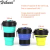 Travel Silicone Mug 550ml Coffee Cups BPA Free Folding Silica Hiking Mugs Portable Telescopic Drinking Collapsible Leak Proof 210821
