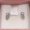 Authentic 925 Sterling Silver Pandora Sparkling Angel Wing Stud Earrings luxury for women men girl Valentine day birthday gift 298501C01