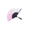 Zomer vintage vouwen bamboe fan voor partij gunst Chinese stijl hand gehouden bloem fans dans bruiloft decor bwb7687