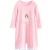 Filles Chemise De Nuit Pyjamas Printemps Enfants Pijamas Rose Dessin Animé Princesse Pyjama À Manches Longues Pour Enfants 3-12 Ans 211105