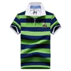 Stripe Cotton Fashion Business Summer Новая повседневная вышивка Polo Shirt Men Big Size 210329