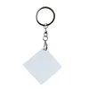 50 -st pendanten sublimatie aluminium legering sleutelchains overdracht afdrukken blanco diy aangepaste verbruiksartikelen sleutelen twee kanten afgedrukt