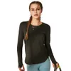 lu-wt188女性ヨガシャツの女の子の砂場長袖の女性カジュアル服を走る大人のスポーツウェアエクササイズフィットネスウェアシャツ