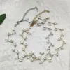 Hänghalsband zhongvi 2022 mode kpop pärlchoker halsband söt dubbel lager kedja för kvinnor trendiga smycken flicka gåva grossist