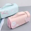 Bleistift-Taschen Kirschblütengehäuse PU-Leder-Briefpapier süß