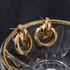 Korea Style Metal Luxury Golden Color Unusual Pendant Earrings Women Party Engagement Dangle Jewelry Gift Whole