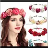 Otras joyas para el cabello Drop Delivery 2021 Amazon Top Seller Encantador Fancy Beauty Mujeres Tocado Flor Venta al por mayor Custom Rose Bridal Garland Zru