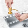 SAMODRA Gold Liquid Soap Dispenser With For Kitchen Sink Premium Stainless Steel Pump Head Brushed Nickel Replacement 211206