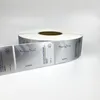 Etichetta adesiva adesiva per bevande con pacchetto rotolante argento opaco personalizzato Confezione in rotolo stampato Adesivi in vinile impermeabile autosigillanti