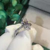 Solitaire Marquise Cut 2ct Lab Diamond Bague en argent sterling 925 Bijou Engagement Bande de mariage Anneaux pour femmes Menl Party Bijoux Y0723