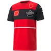 2022新しいレーシングスーツF1カスタムTシャツレッドショートスリーブチームユニフォームラペルクイックドライトップ