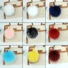 Sleutelhangers 15 cm grote zachte echte wasbeerbontbal sleutelhangers y pompom sleutelhanger sleutelhanger autotas accessoire3319509