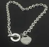 Julklapp Sterling Sier Love Necklace+Armband Set Wedding Statement smycken Hjärthängen Halsband Bangle Set 2 i 1
