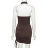 Summer Halter Bodycon Dress Mulheres Mini Sexy Party Dress Verão Nova Moda Mulheres Hollow Slim Dress Mulheres 210422