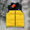冬の男性女性ダウンベストユースファッションノースリーブベストコートFWメンズカジュアルレタープリントジャケットレディースカラフルなジャケット卸売