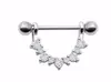 Lot10pcs 14G Jewerly Nipple Shield Ring Bar Piercing Crystal CZ Gems Body Jewelry