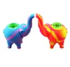 Elephant Modèle Tuyau de silicone Mini Bubbler Tuyaux d'eau de 4,9 pouces Multi coloré Huile de grade de nourriture DAB RIG-SHARKAHS BONG