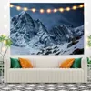 Tapissries Blue Snow Mountain Landscape Tapestry Vintage Exotic Summer Plant Nature Frame For Bedroom Pography Wall Decor